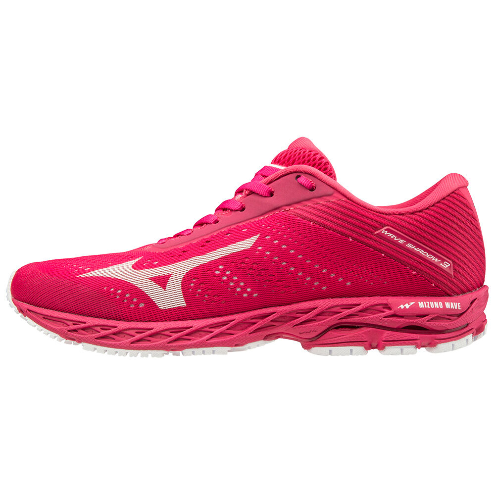 Mizuno WAVE SHADOW 3 - Bayan Koşu Ayakkabısı - Pembe Kırmızı/Beyaz Türkiye (YMDVWG-691)